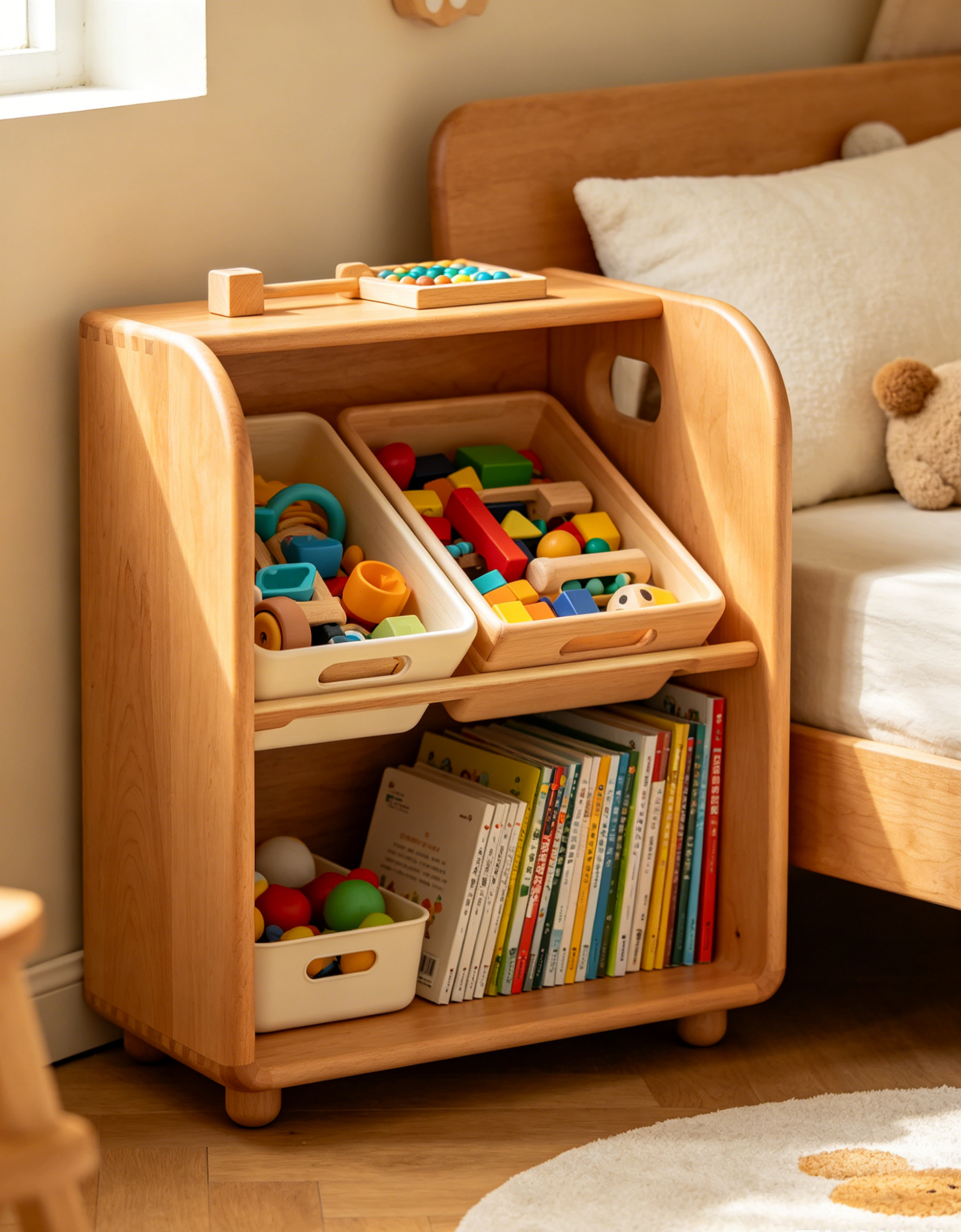 Corner Toy Storage Cabinet